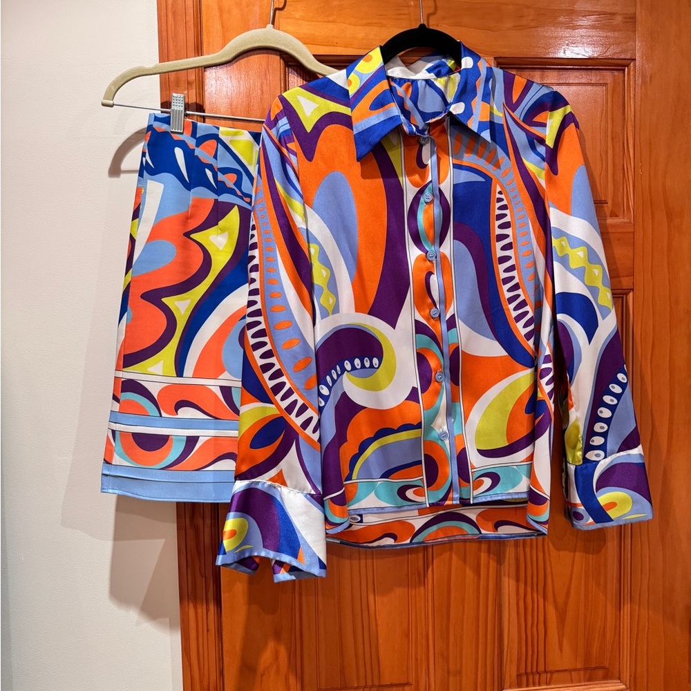 2 piece silk skirt set - CUSTOM MADE